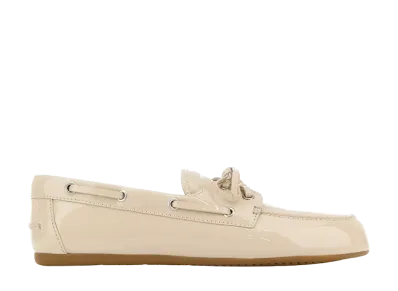 MIU MIU Women's Ivory Leather Loafers "White"