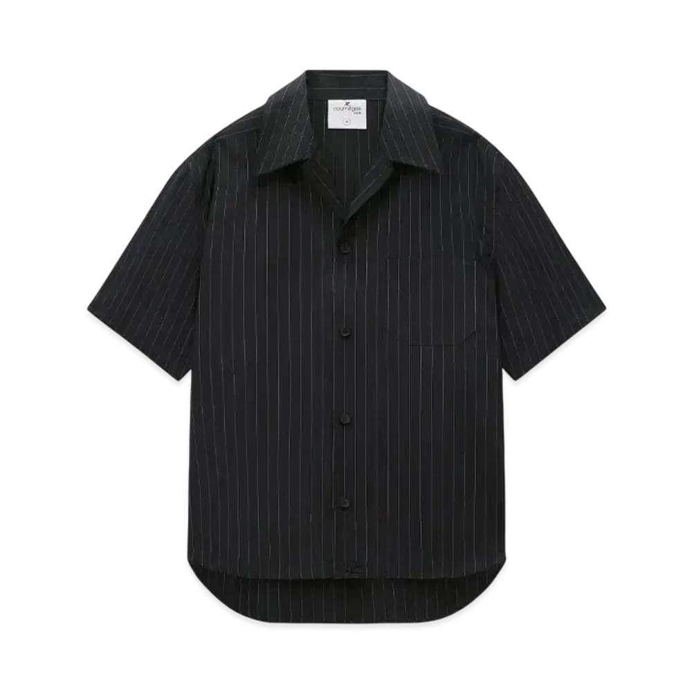 Courreges Pinstripes Poplin Shirt "Black/White"