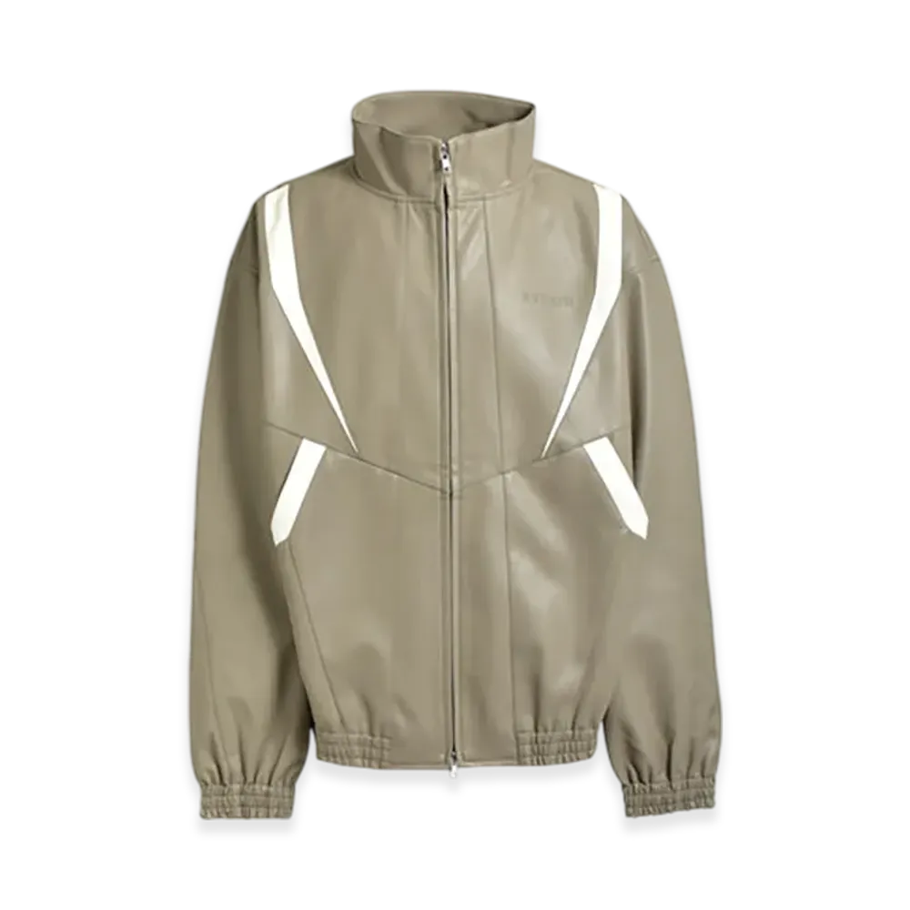 BREATH Faux Leather Lambo Track Jacket "Beige"