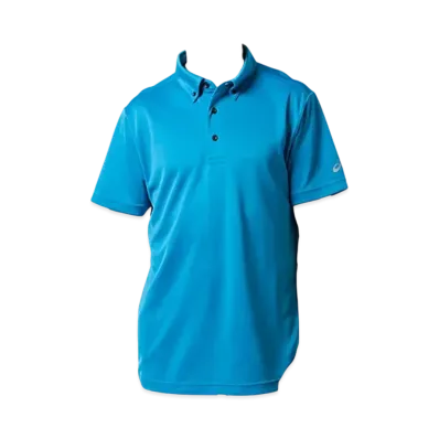 Asics Button Down Polo Shirt "Turquoise Blue"