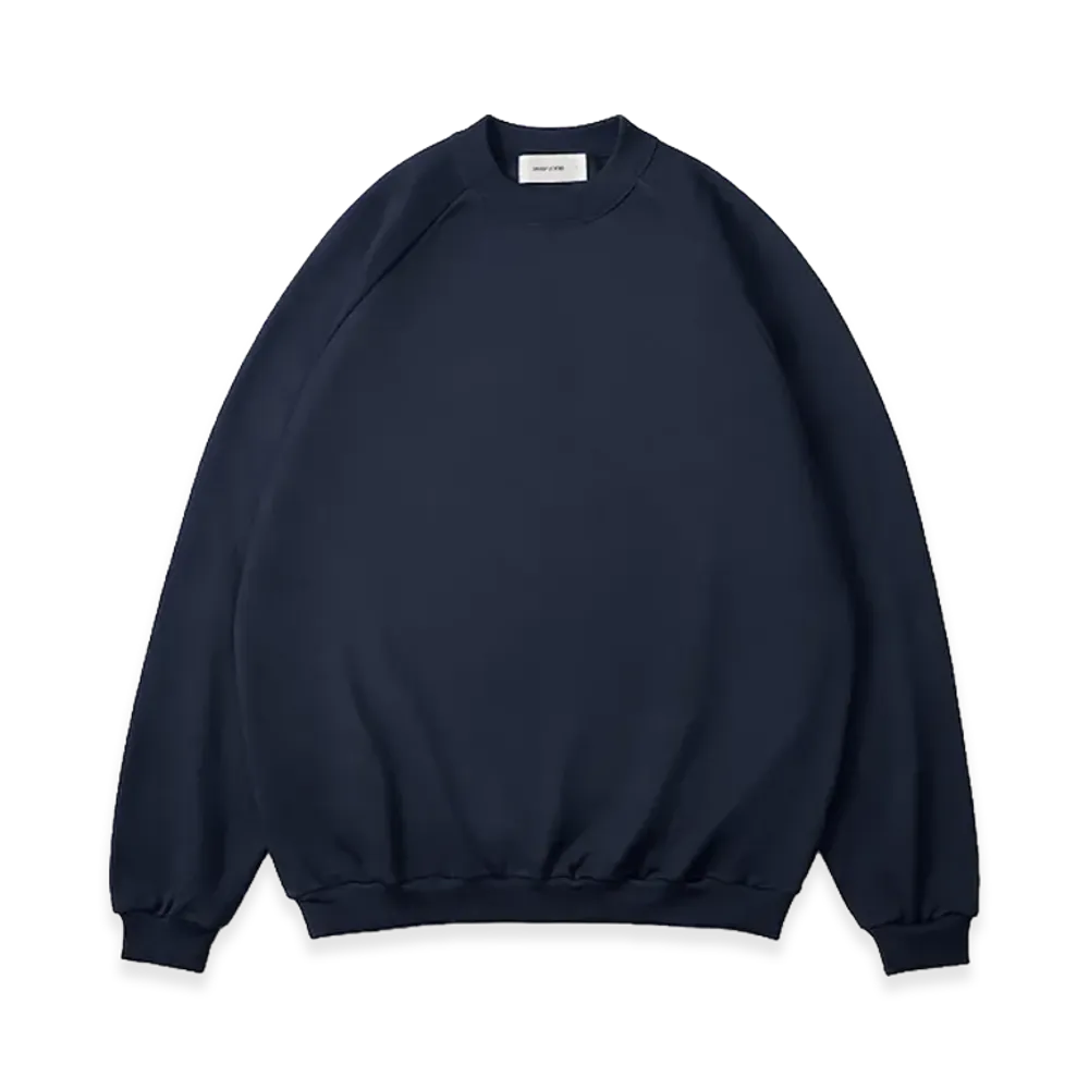 everyone Luxury Cotton Crew Neck Sweatshirt "Navy"