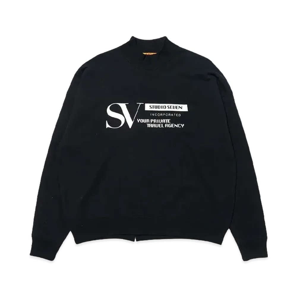 STUDIO SEVEN Mock Neck Sweat "BLACK"
