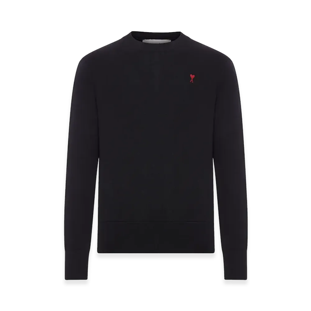 AMI PARIS Crew-Neck Sweater With Logo "Black"