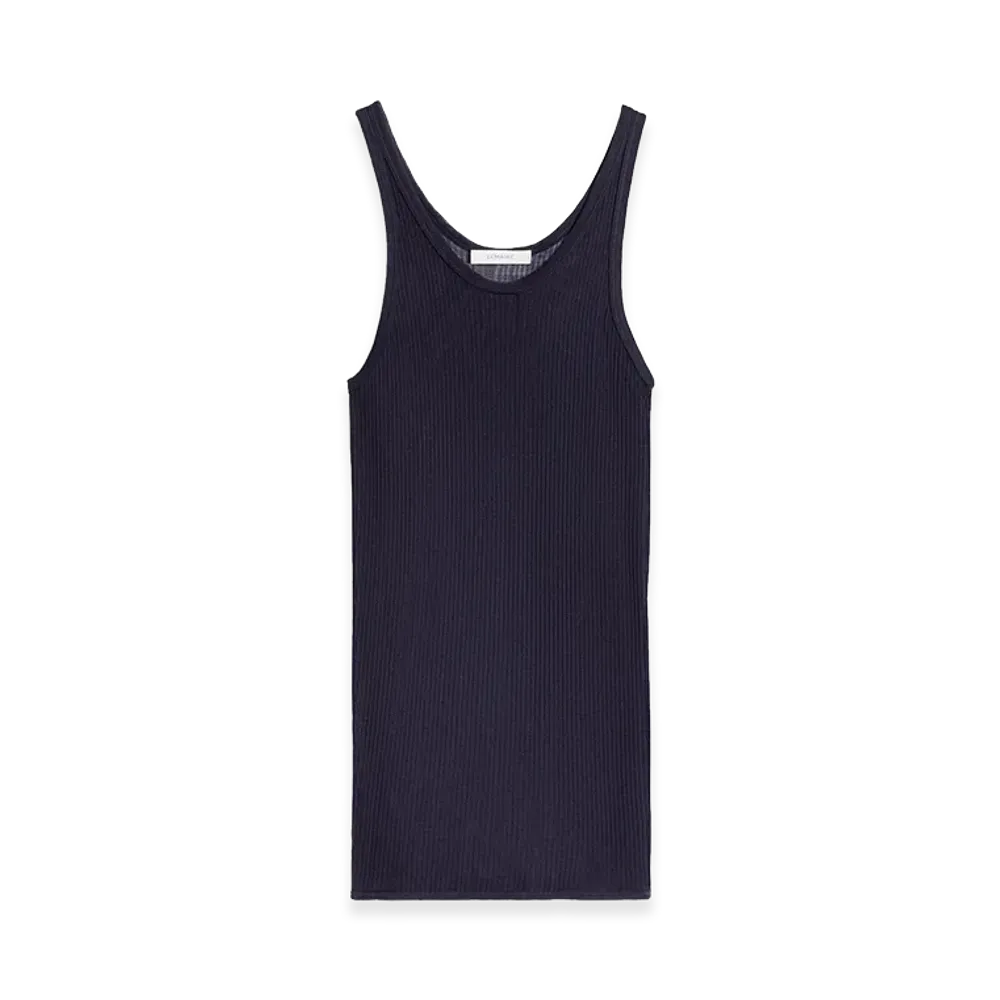 LEMAIRE Women's Viscose Silk Seamless Tank Top "Midnight"