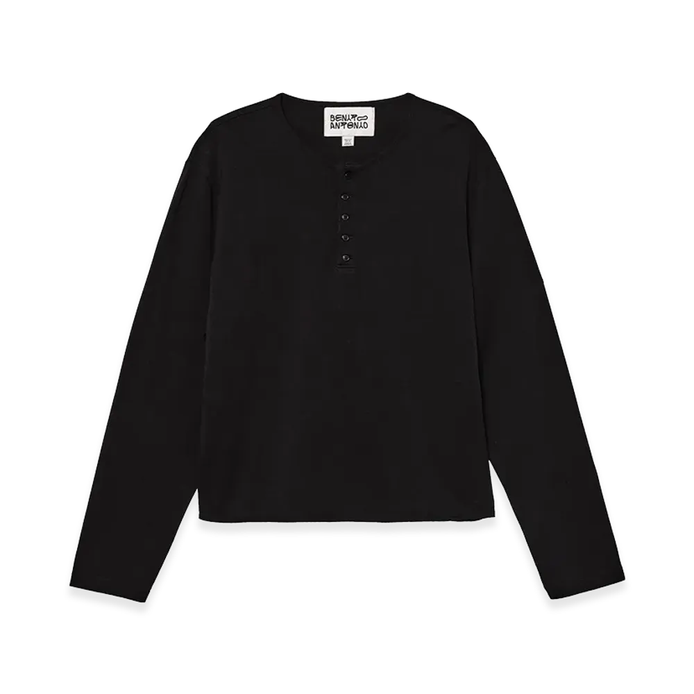 ZARA x Bad Bunny Benito Antonio Regular Fit Henley Tee "Black"