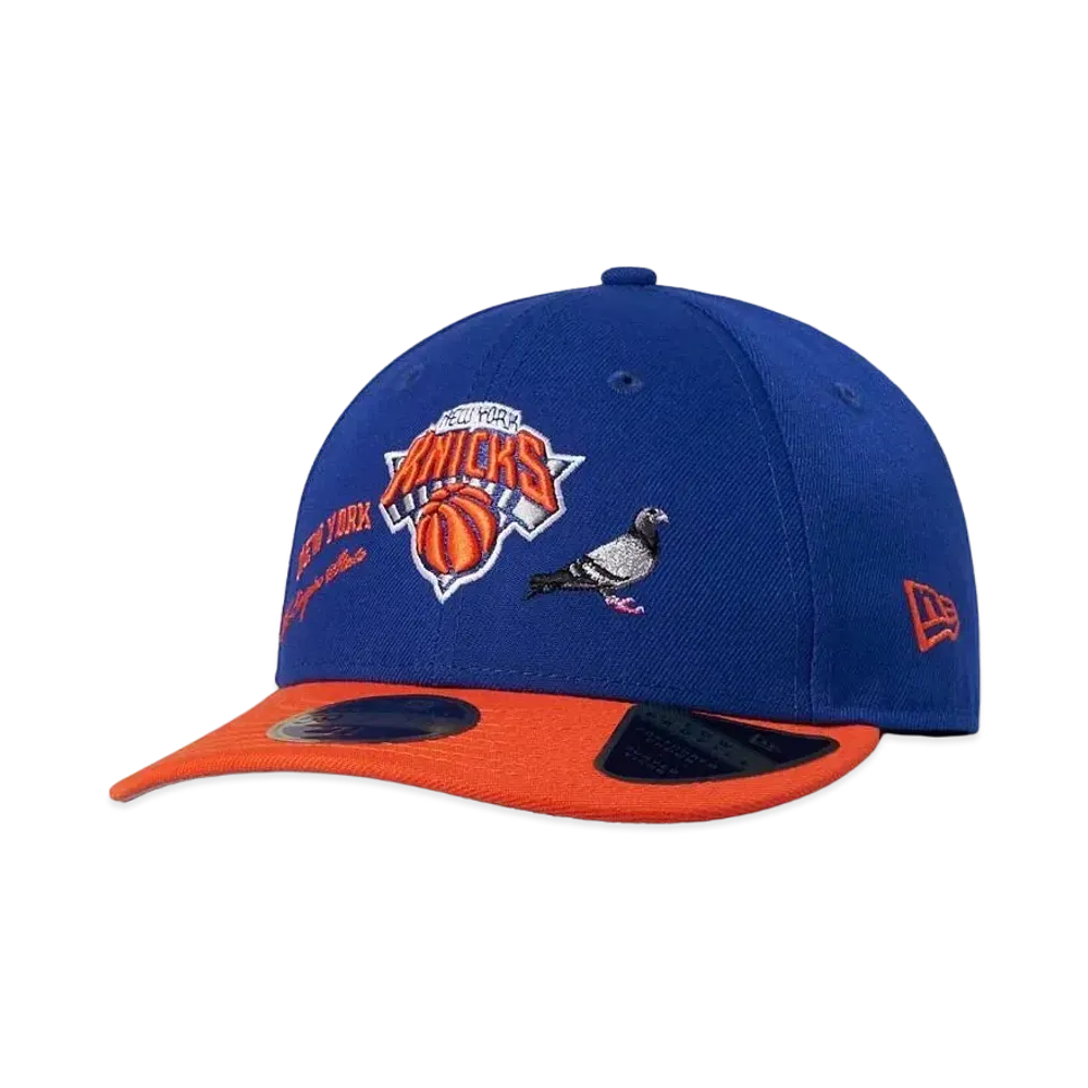 NEW ERA LP 59FIFTY STAPLE NEW YORK KNICKS LIGHT ROYAL ORANGE VISOR