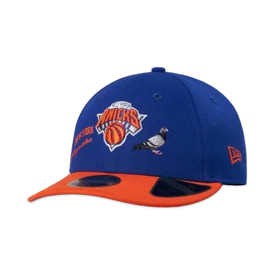 NEW ERA LP 59FIFTY STAPLE NEW YORK KNICKS LIGHT ROYAL ORANGE VISOR