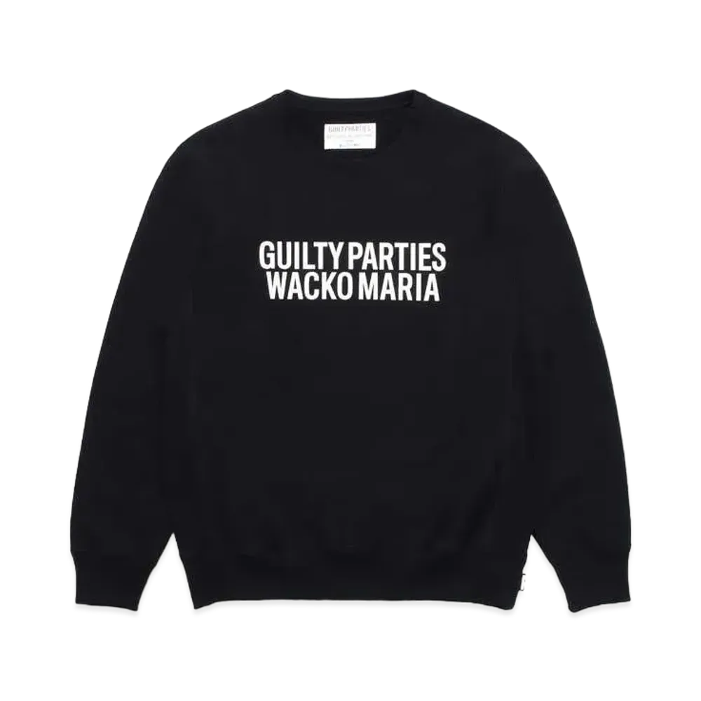 WACKO MARIA Heavy Weight Crew Neck Sweat Shirt "Black"