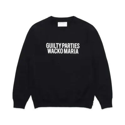 WACKO MARIA Heavy Weight Crew Neck Sweat Shirt "Black"