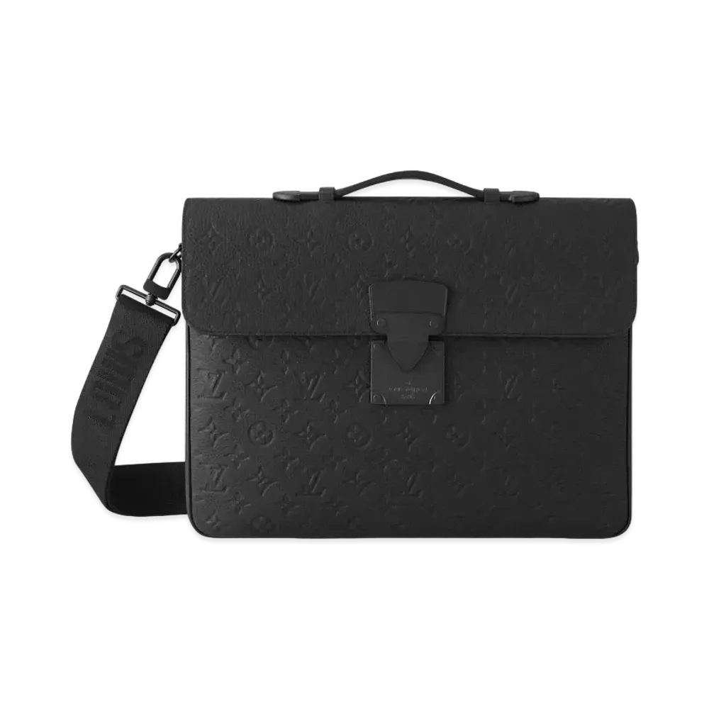 Louis Vuitton S Lock Briefcase Monogram Taurillon "Noir"