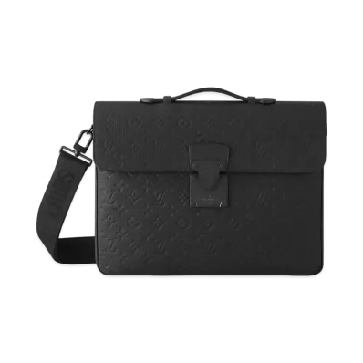 Louis Vuitton S Lock Briefcase Monogram Taurillon "Noir"