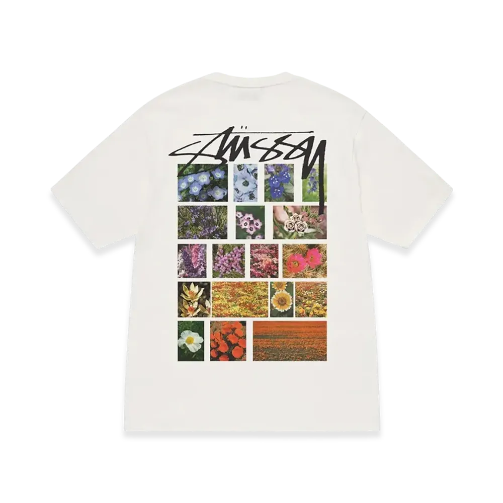 Stussy Flower Grid Pigment Dyed Tee "Natural"