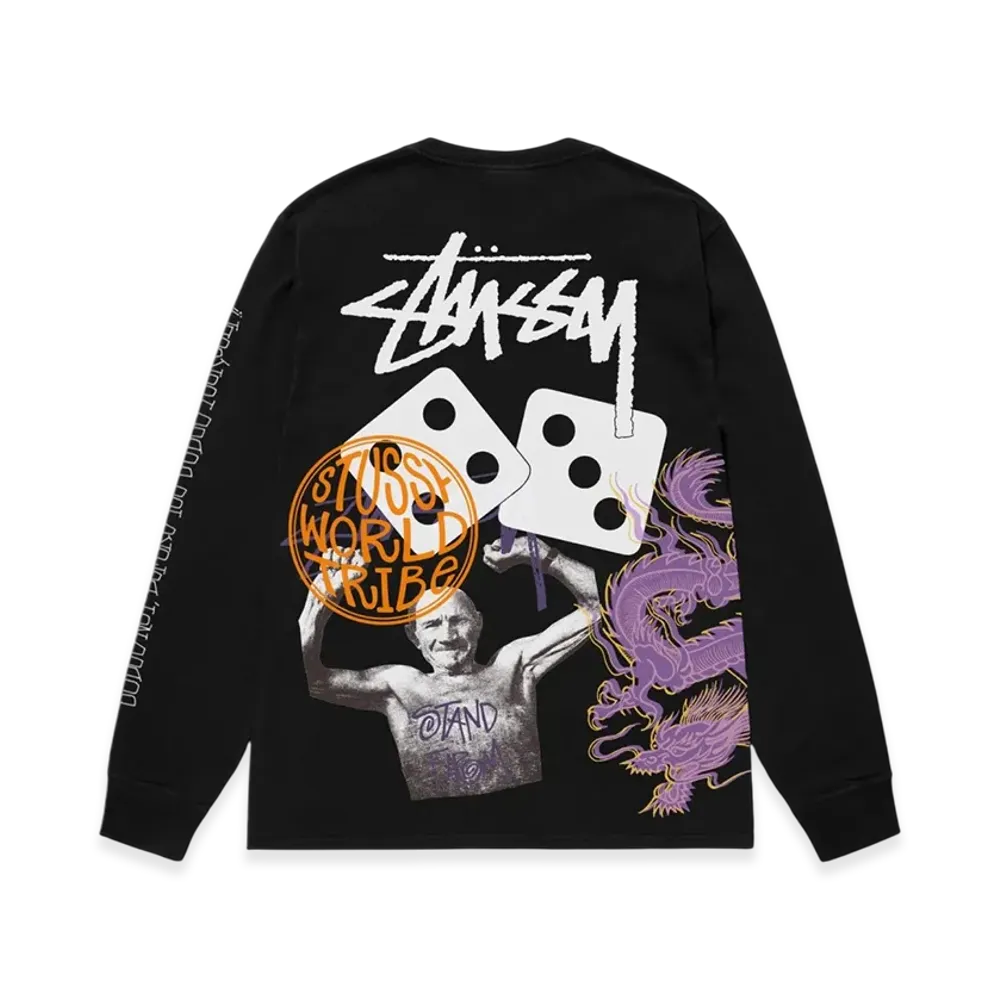 Stussy Strike Pigment Dyed LS Tee "Black"