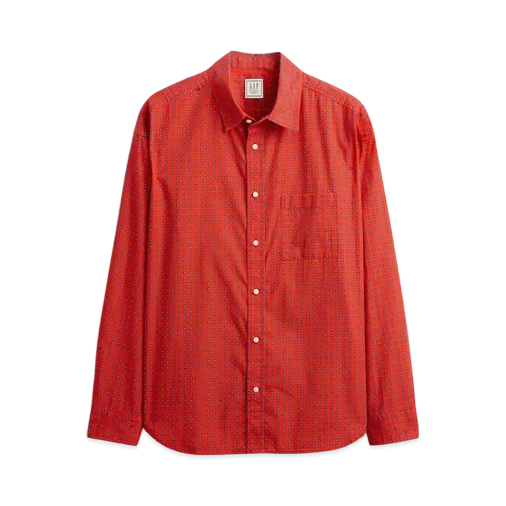 GAP x DOEN Organic Cotton Poplin Big Shirt "Vermilion"