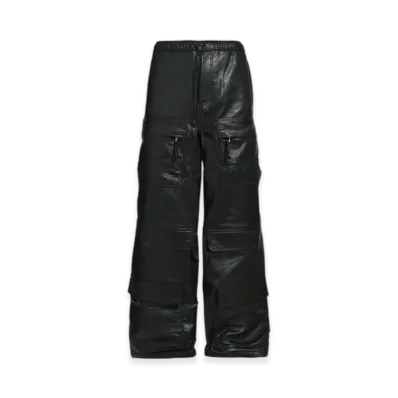 BREATH Faux Leather Cargo Pants "Black"