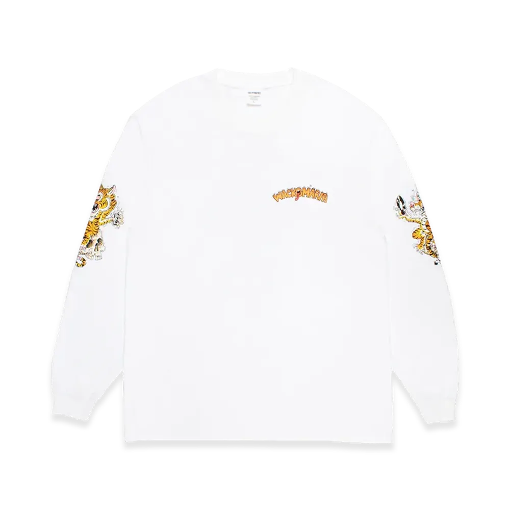 WACKO MARIA Tim Lehi / Washed Heavy Weight Long Sleeve T-Shirt "White"