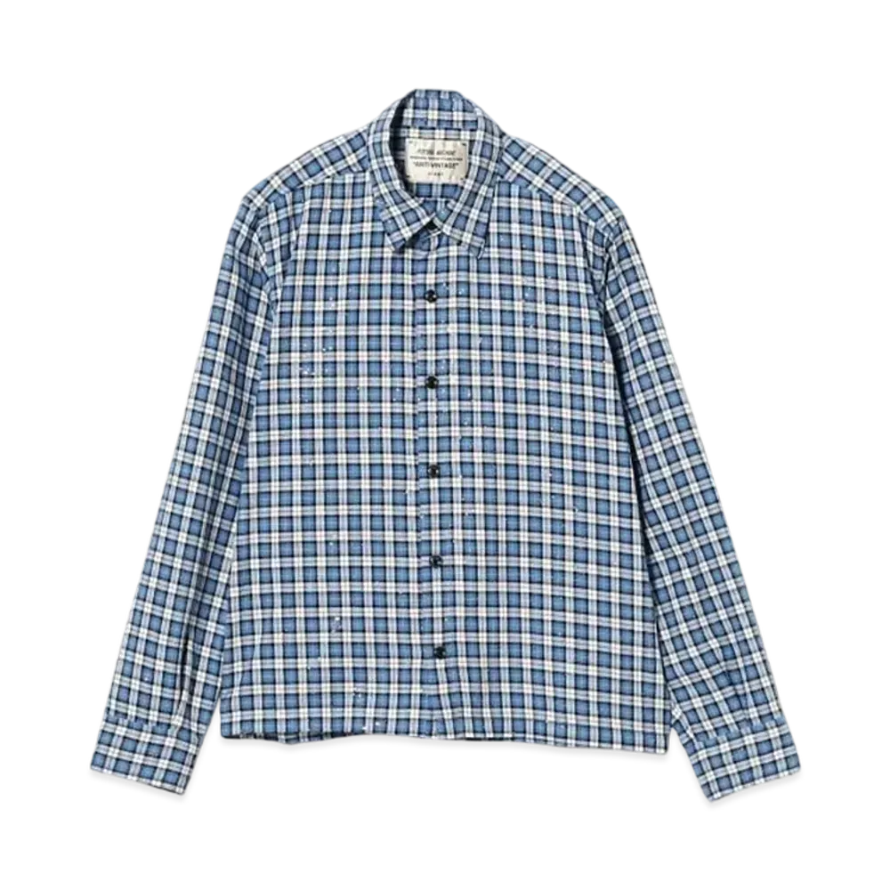 BEAMS FUTURE ARCHIVE Glitter Nelcheck Shirt "Blue"