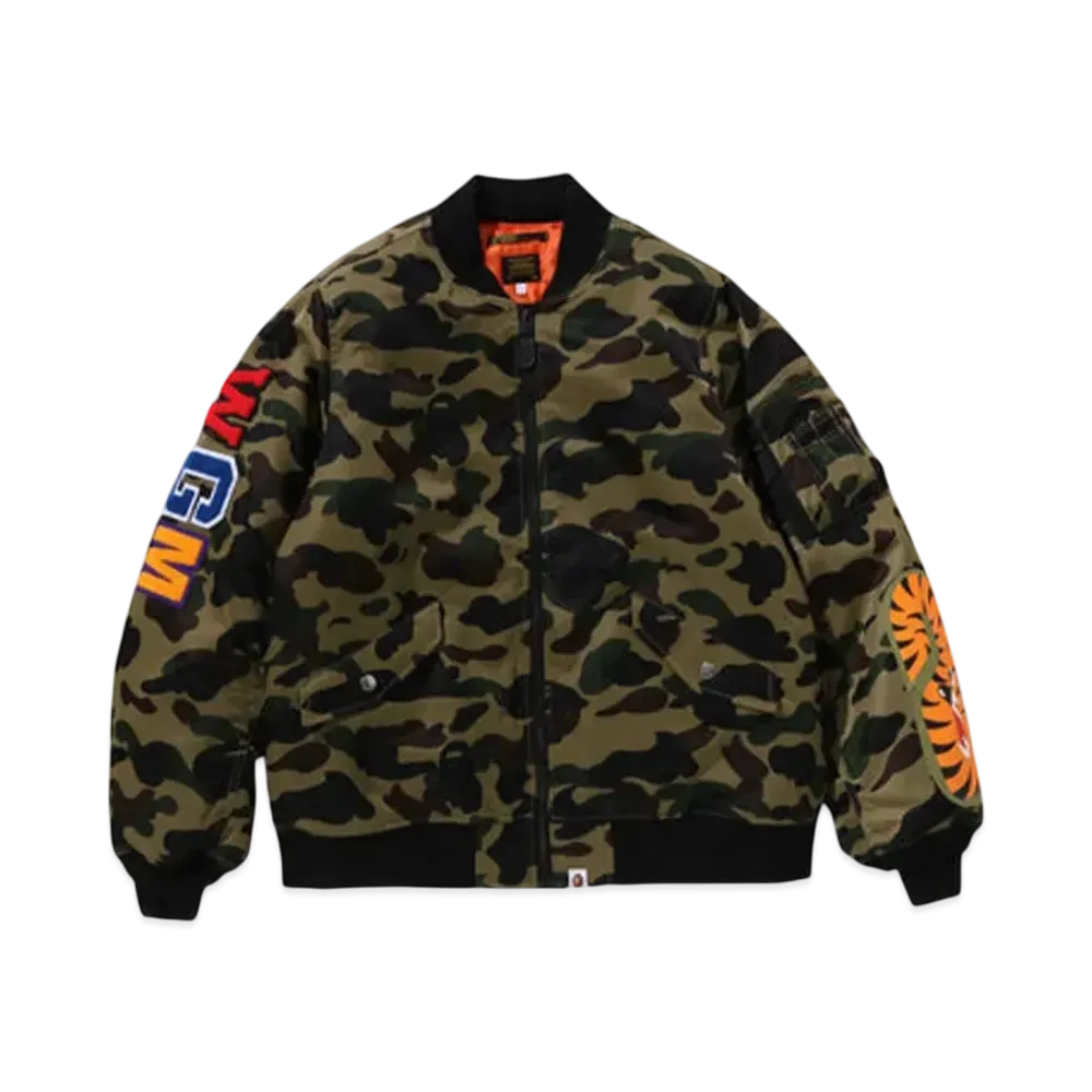 A BATHING APE 1St Camo Shark Ma-1 Jacket "Green"