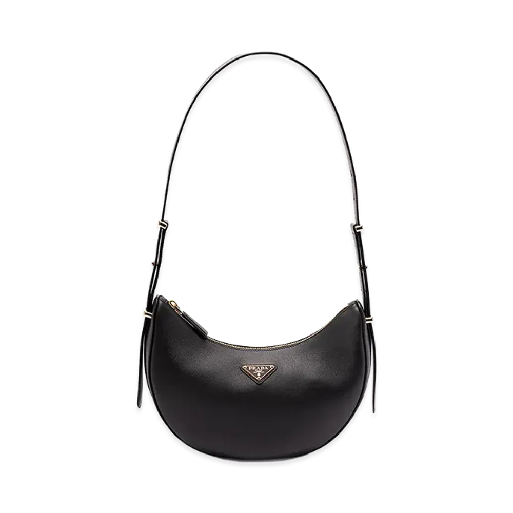 PRADA Wonen's Leather Shoulder Bag "Black"