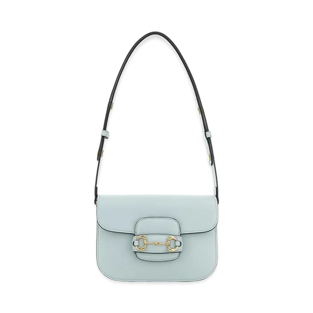 GUCCI Women's Small Gucci Horsebit 1955 Shoulder Bag "Light Blue"