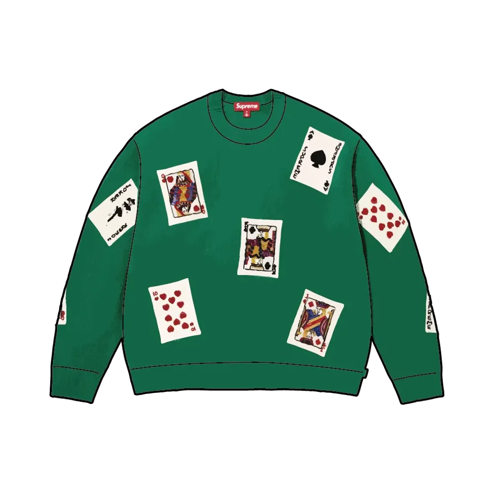 Supreme Beaded Cards Sweater "Green"