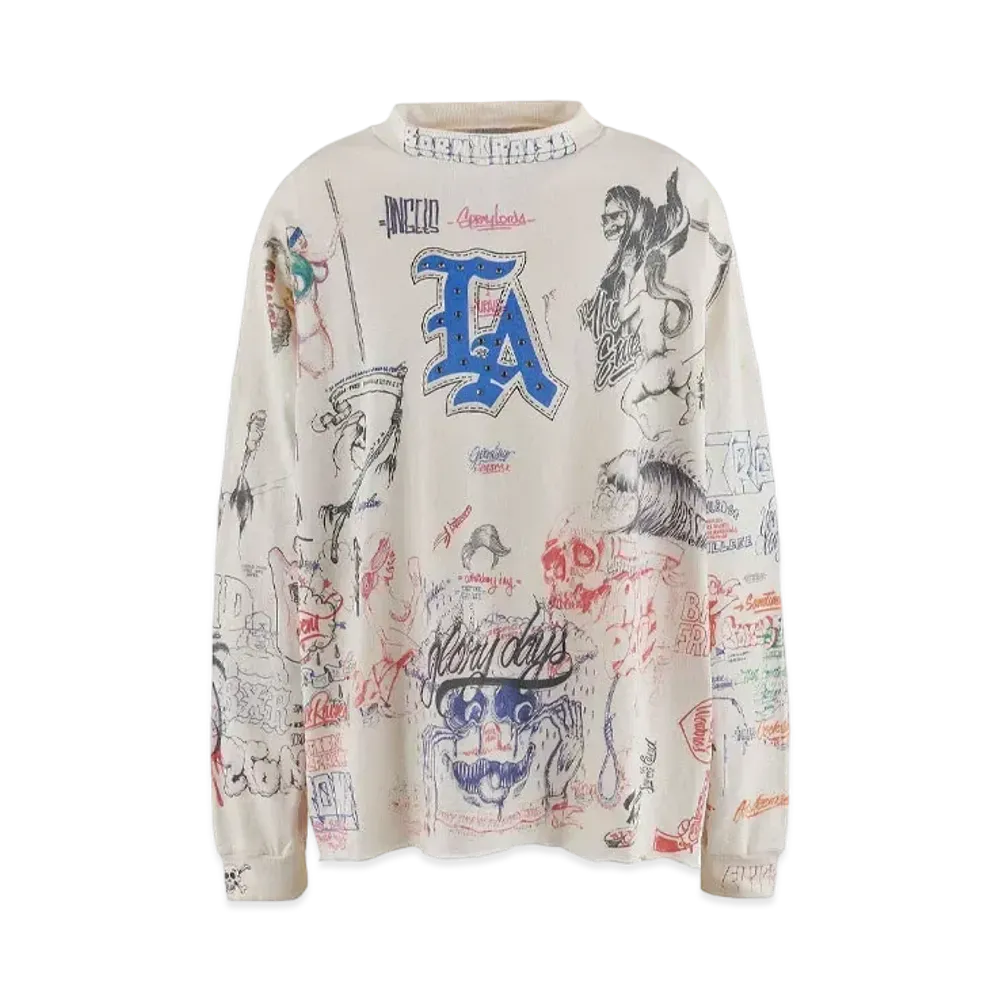 Saint Mxxxxxx x Born x Raised 24SS LS Tee LA "White"