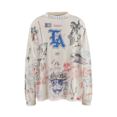 Saint Mxxxxxx x Born x Raised 24SS LS Tee LA "White"