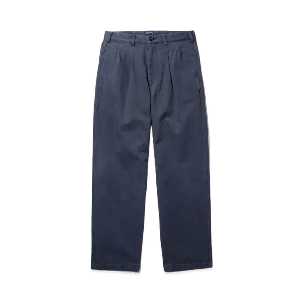Noah Double-Pleat Herringbone Pant "Navy"