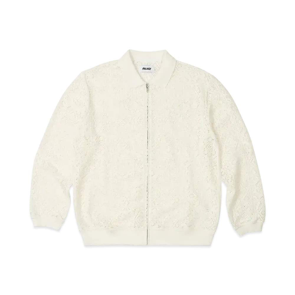 PALACE Crochet Zip Longsleeve Polo "White"