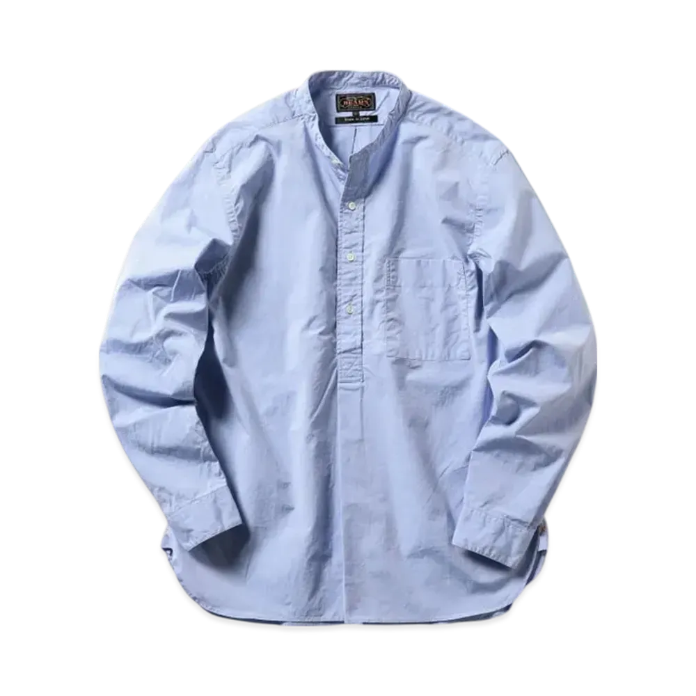 BEAMS Band Collar Pullover 120/3 Broad "Sax"