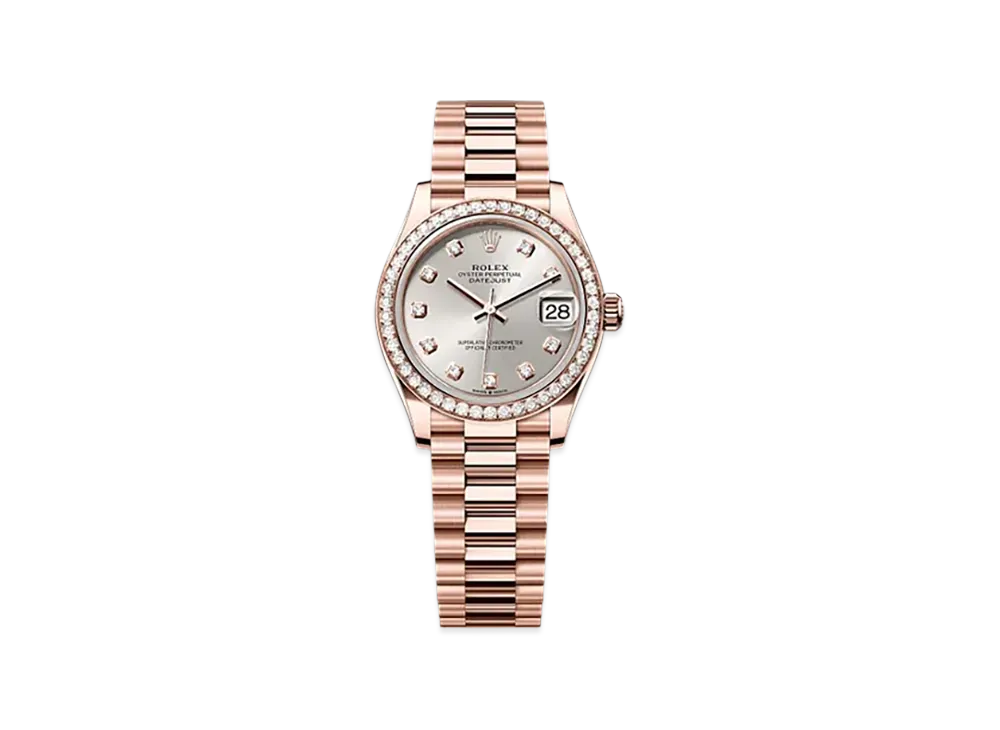 ROLEX Datejust 31mm Everose Gold Diamond 278285RBR "Silver"