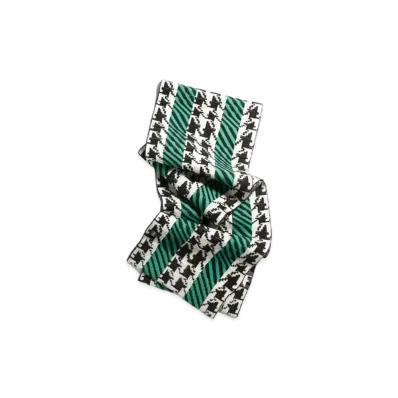 CHANEL Scarf Wool & Cashmere "Black/Ecru/Green"