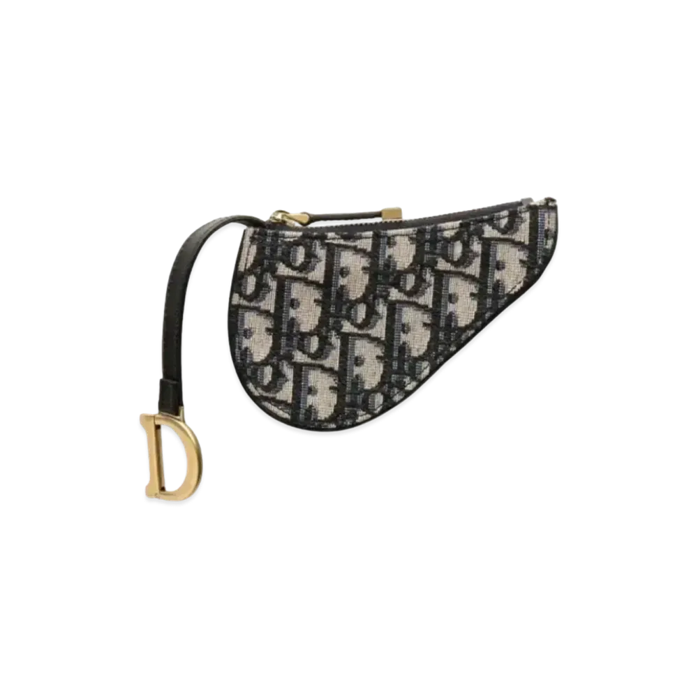 Dior Obleak Saddle Coin Purse "Blue"