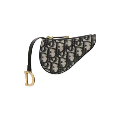 Dior Obleak Saddle Coin Purse "Blue"