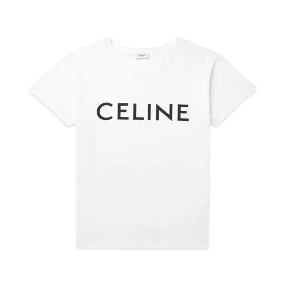 CELINE Classic T-Shirt / Celine Print Jersey "Off White/Black"