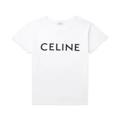 CELINE Classic T-Shirt / Celine Print Jersey "Off White/Black"