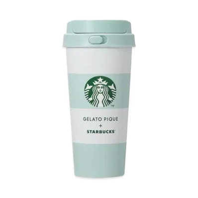 STARBUCKS x GELATO PIQUE Border Stainless Steel TOGO Bottle 473ml "Mint Green"
