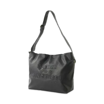X-Girl Patched Logo X-Girl Faux Leather Shoulder Bag "Black"