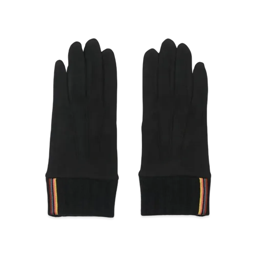 Paul Smith Artist Stripe Rib Gloves "Black"