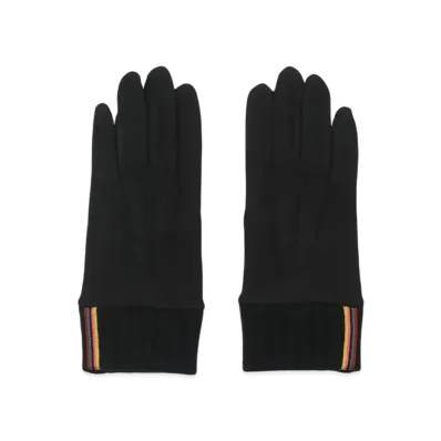 Paul Smith Artist Stripe Rib Gloves "Black"
