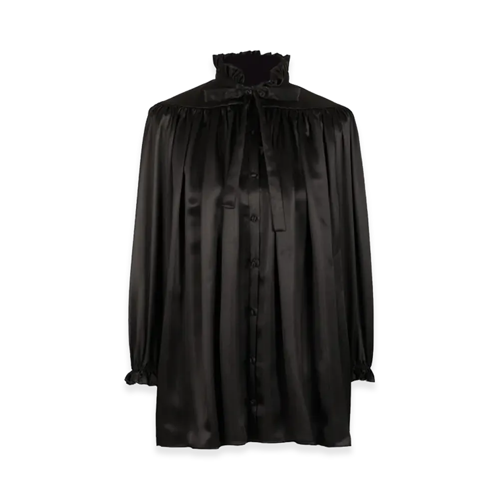 BALENCIAGA Women's Lace-Up Blouse "Black"