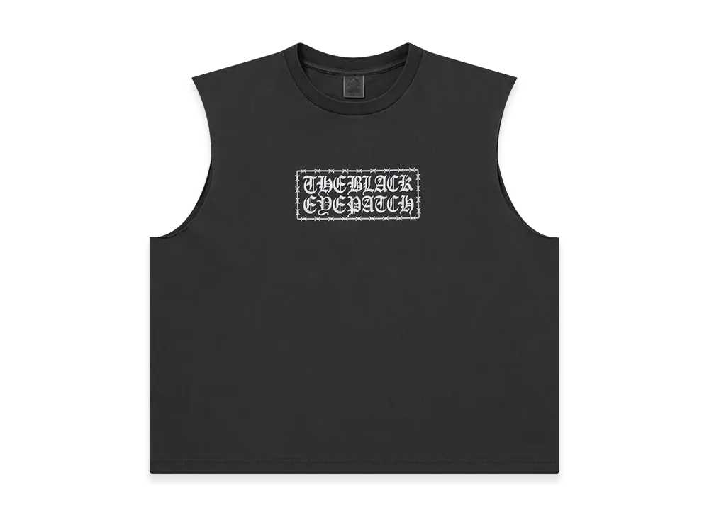 BlackEyePatch Barbed Wire Logo Sleeveless Tee "Washed Black"