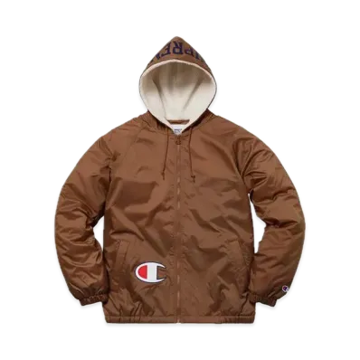 Supreme x Champion Sherpa Lined Hooded Jacket "Brown"