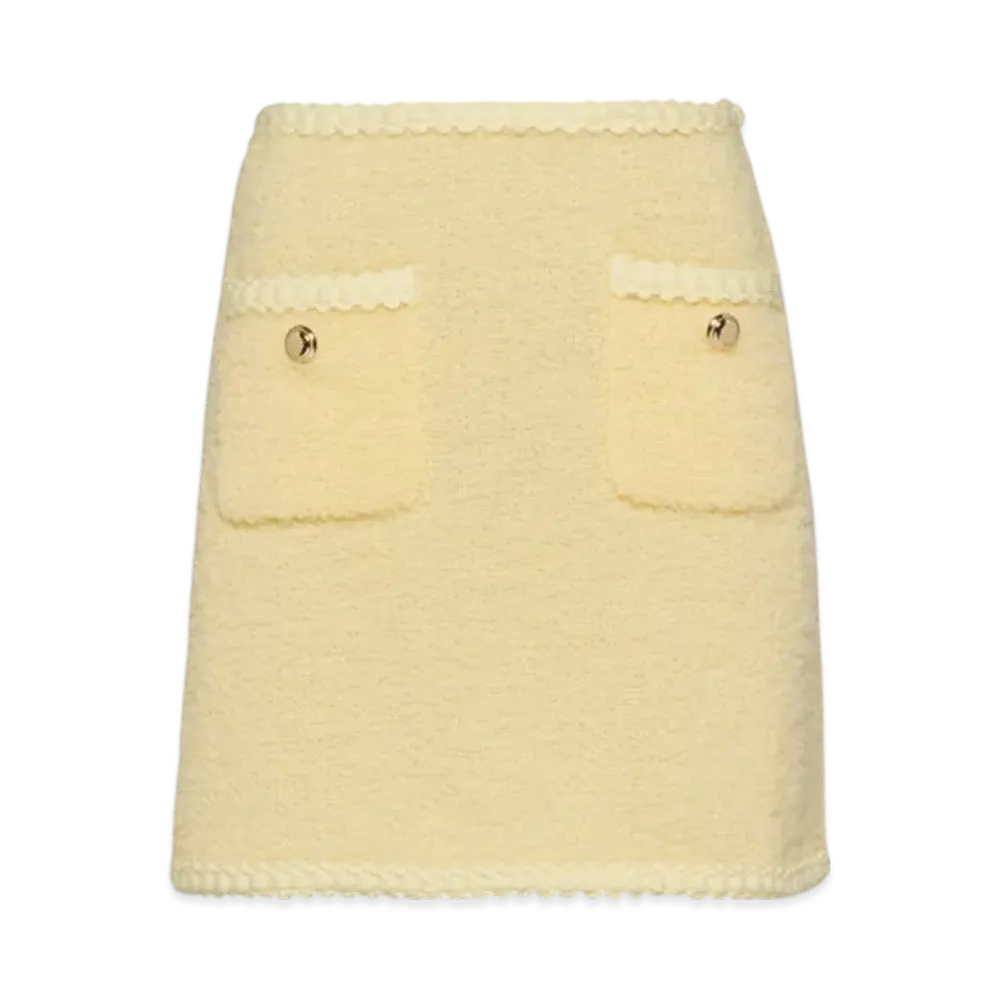 MIU MIU Women's Boucle Skirt "Cream"