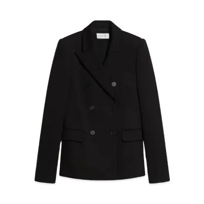 Max Mara Sestri Double-Breasted Jersey Blazer "Black"