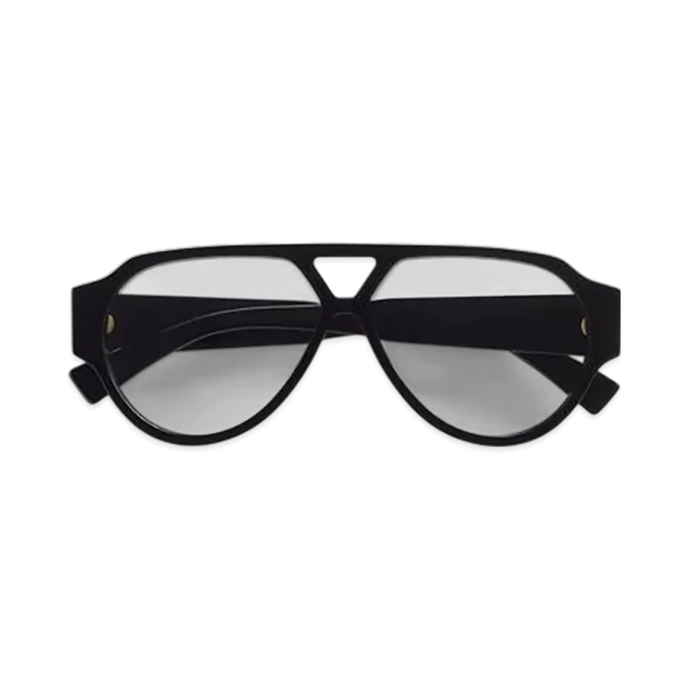 Bottega Veneta Soft Pilot Sunglasses "Black/Transparent"