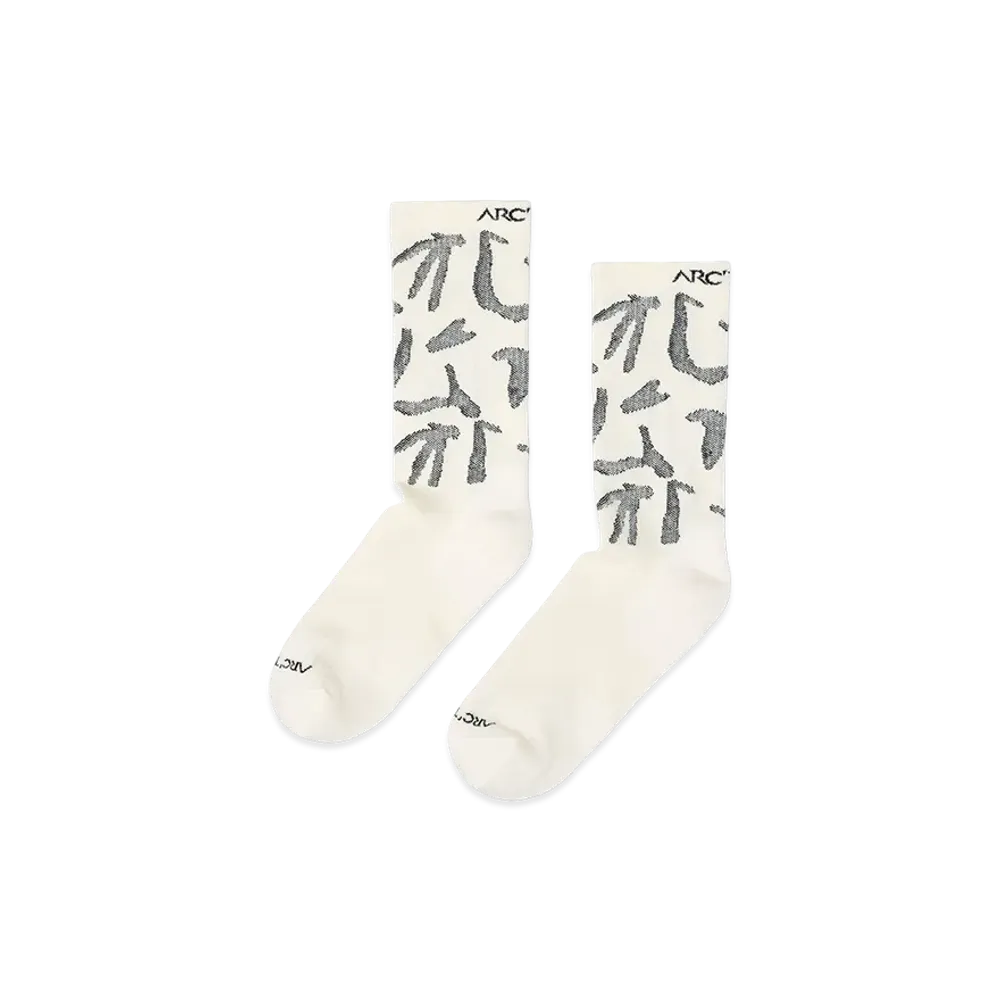 ARC'TERYX Merino Wool Grotto Mid Sock "White/Black" X000010461