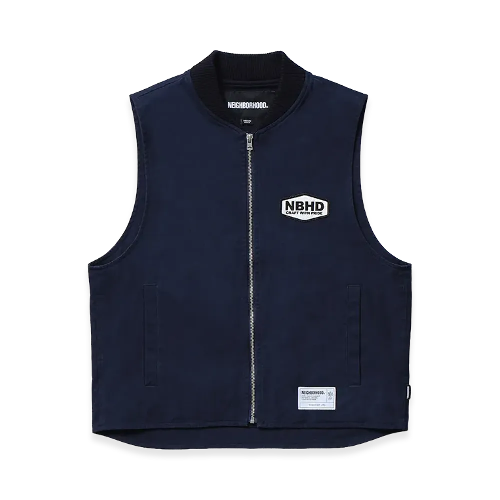 NEIGHBORHOOD Zip Work Vest "Navy"