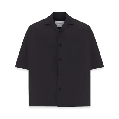 Jil Sander Oversized Cotton Poplin Shirt "Black"