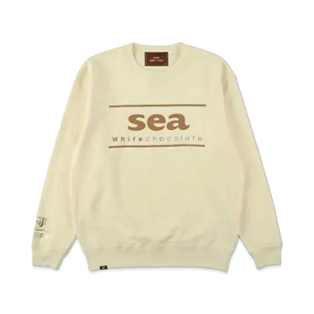 WIND AND SEA x meiji Crew Neck Sweat "White Chocolate"